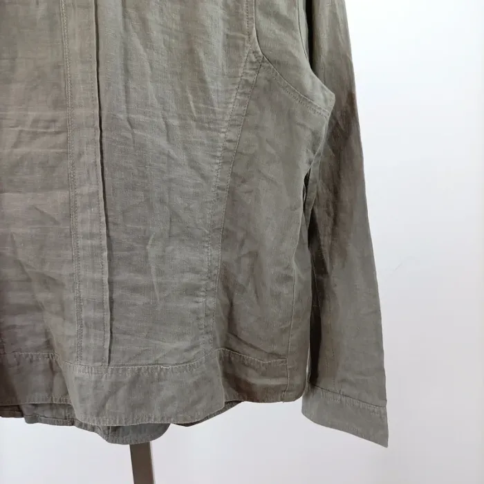 Veste saharienne kaki Mat de Misaine T44 coton lin style casual chic safari été A1531 - photo numéro 7