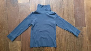 Col roulé bleu coton bio 4 ans