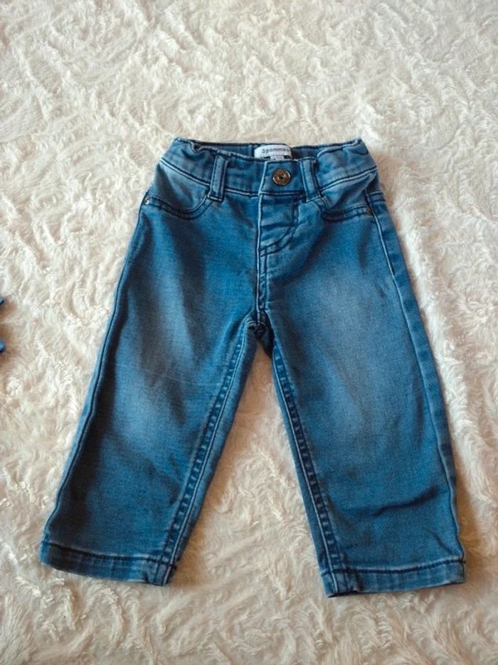 Ensembles (2 tee shirt manches longues et courtes +pantalon jeans) Garçon 3/6 mois - photo numéro 11