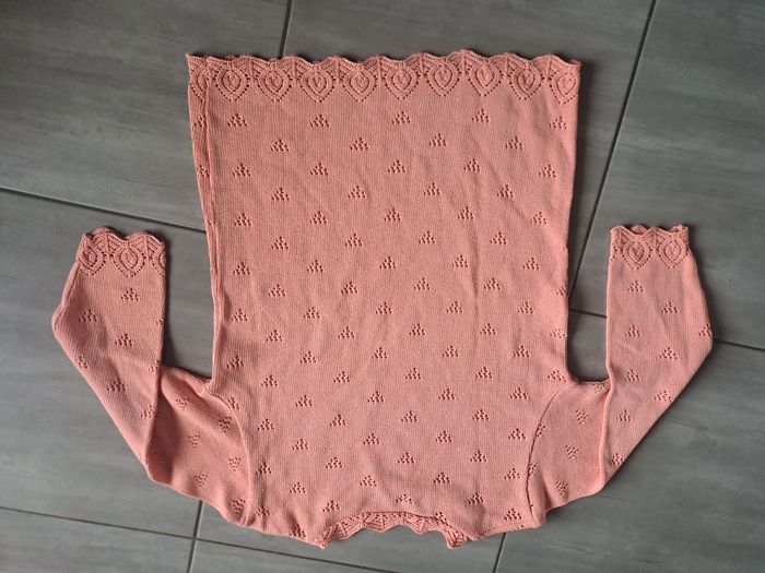 Pull vintage ajouré rose saumon - photo numéro 10