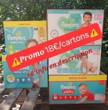 Couches Pampers 18€/carton code promo: SORCIERE30