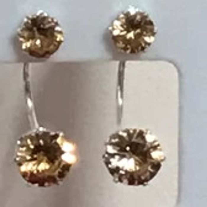 Boucles d'oreilles devant derrière jaunes - photo numéro 2