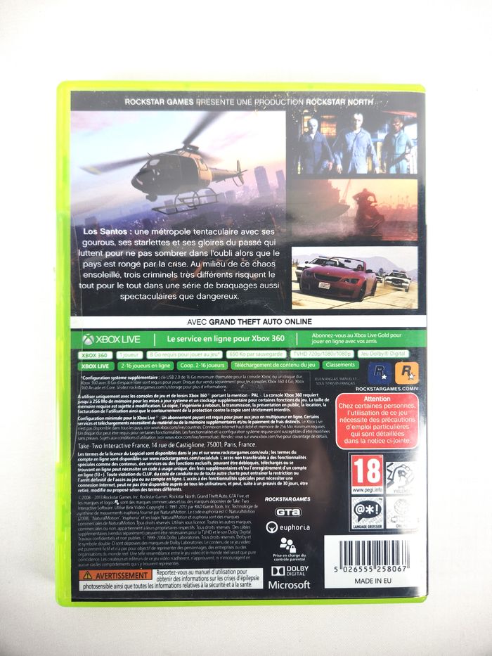 Jeu XBox 360 Grand Theft Auto V (GTA 5) - Version Française PAL - Avec Poster - photo numéro 3