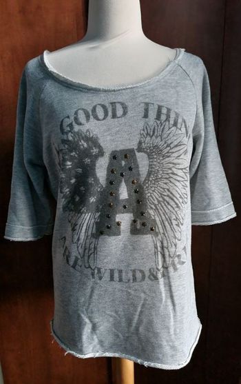 Sweat gris avec imprimé et écriture taille 42-44