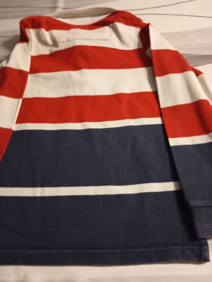 Polo garçon a grande manche rayé blanc, bleu , Rouge - photo numéro 4