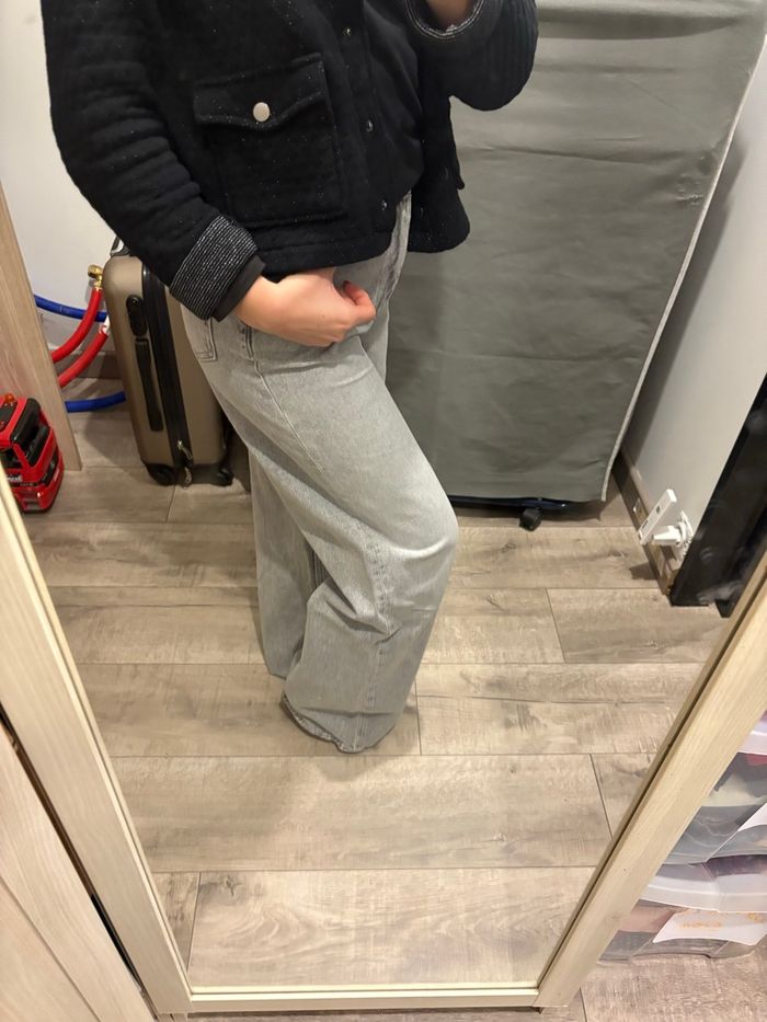 jeans wide leg gris - photo numéro 7