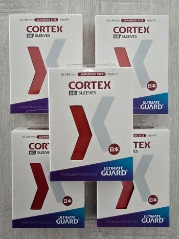 Lot de 5 paquets de 60 sleeves Ultimate Guard Cortex Mini Rouge 