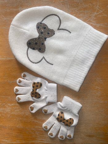 Ensemble bonnet et gants fille