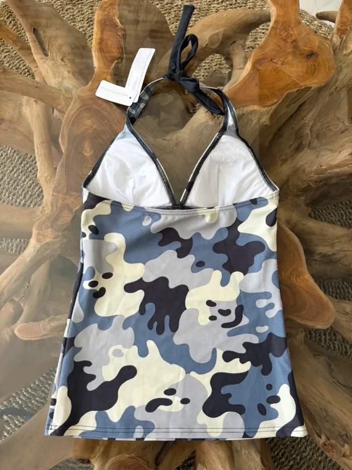 Haut de maillot de bain tankini Banana Moon tâches bleues - photo numéro 2