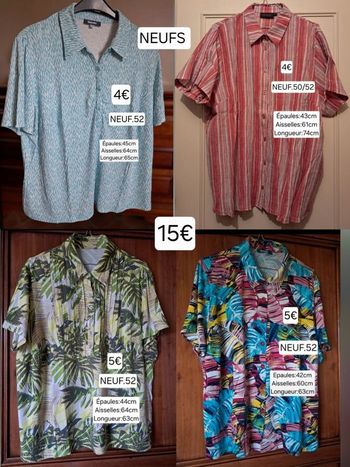 Lot 4 blouses / polos NEUFS pour femme taille 52