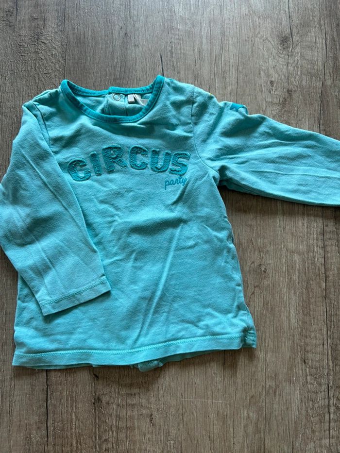Ensemble salopette t-shirt manches longues 12 mois - photo numéro 7