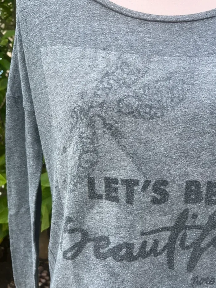 T shirt manche longue gris - photo numéro 2
