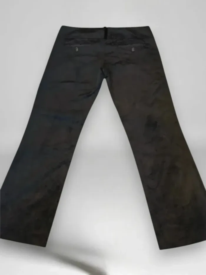 Pantalon effet velours PINKO , large évasé, T basse ceinturé ,texture extensible ,coton et rayon - photo numéro 8