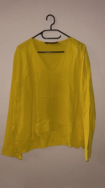 T-shirt manche longue léger jaune moutarde Zara