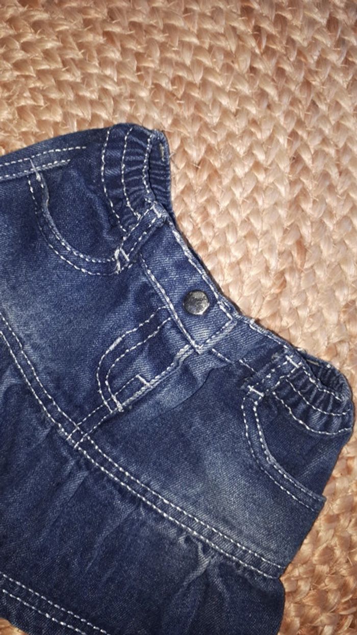 Ensemble fille jupe en jean et tee shirt manches longues - 12 mois - photo numéro 4