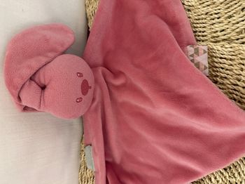 Doudou plat lapin NATTOU Lapidou rose corail losange