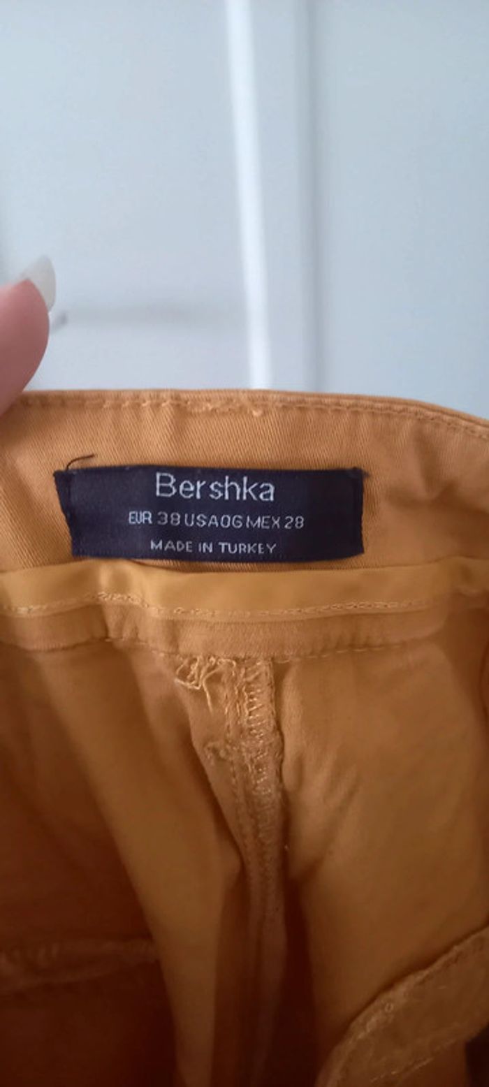 Pantalon droit jaune moutarde bershka 38 - photo numéro 5