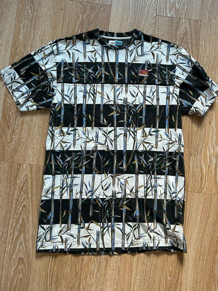 Robe mini-t-shirt en coton imprimé bambou multicolore Kenzo Memento Collection 2 - taille M - photo numéro 2