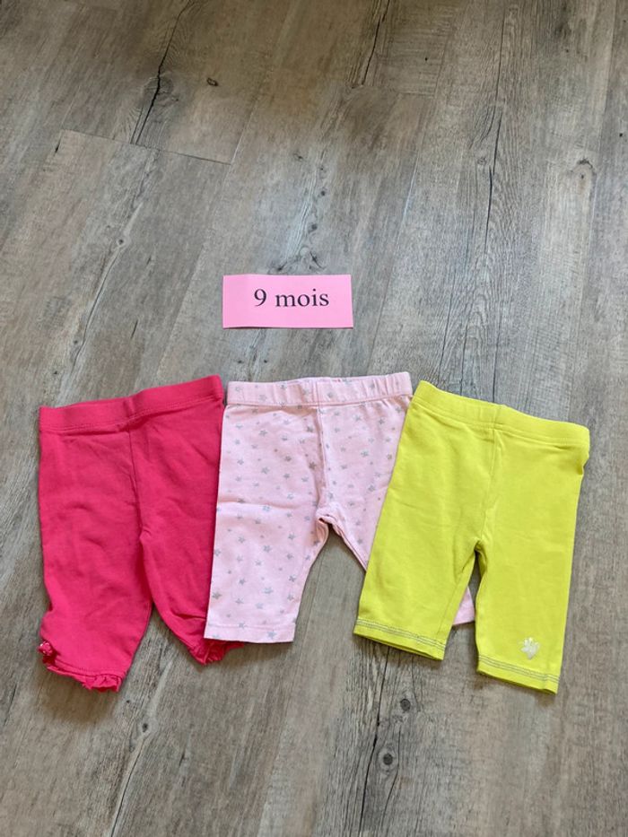 Lot 3 leggings court 6 mois