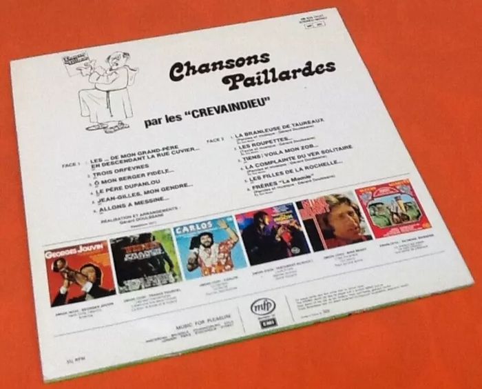 Vinyle 33 tours Chansons Paillardes par les " Crévaindieu " Réservé aux Adultes (1977) - photo numéro 5