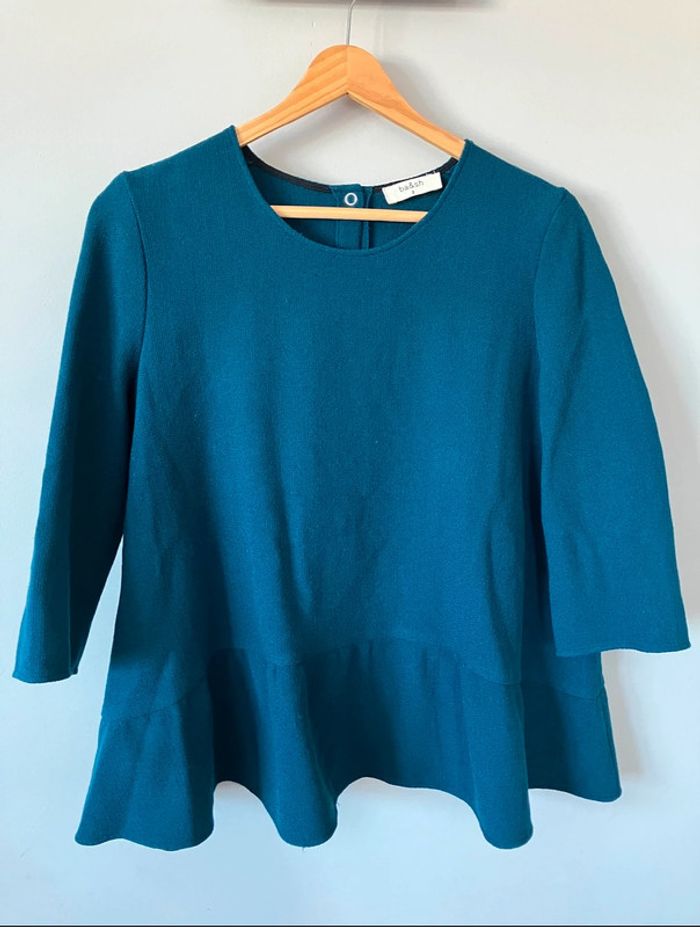 Superbe blouse en laine ba&sh couleur forêt T2 - photo numéro 5
