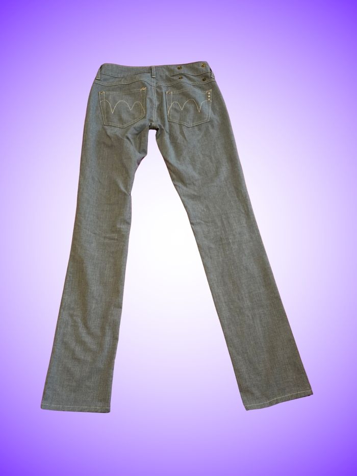 Jean Droit MET in Jeans – Gris Délavé – Taille 38 M – Made in Italy – Broderies Poches Arrière – Très Bon État - photo numéro 2