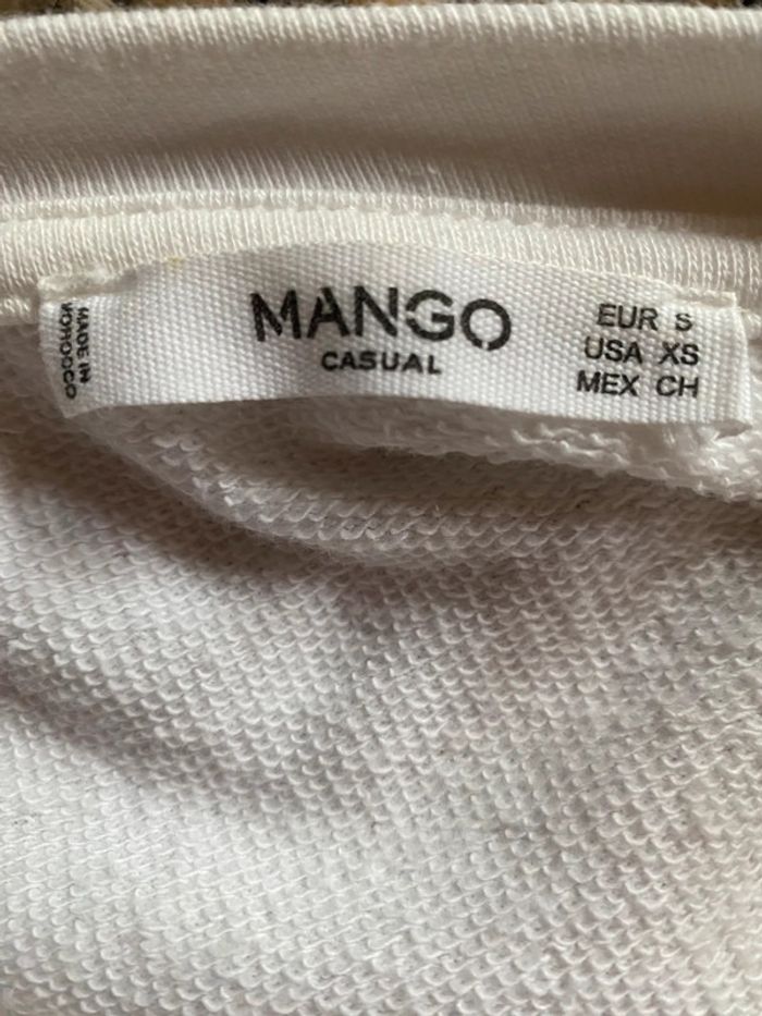 Sweat Blanc habillé avec liens sur la poitrine Mango taille 36 - photo numéro 4