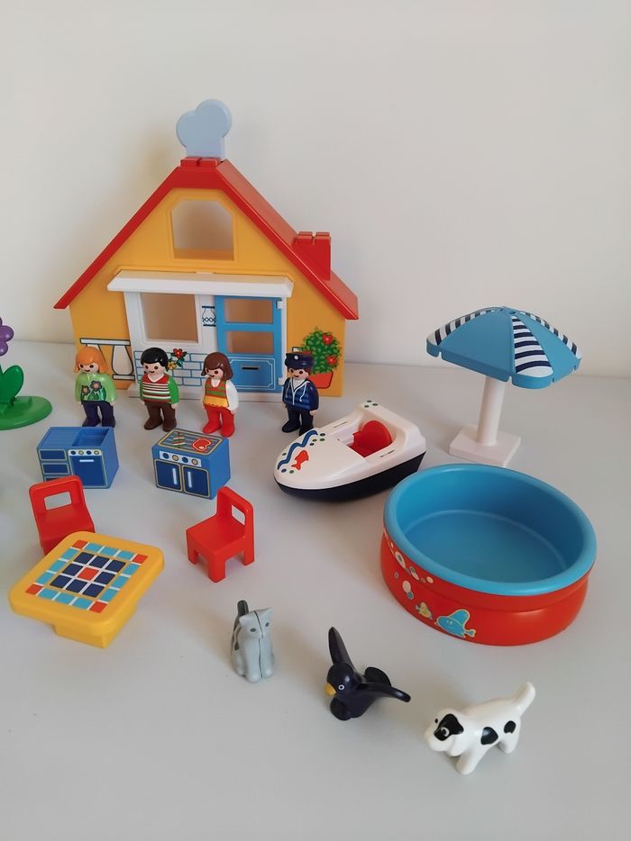 PLAYMOBIL 123 Maison de Vacances Voiture et Bateau 9527 Complet 🏡 - photo numéro 3