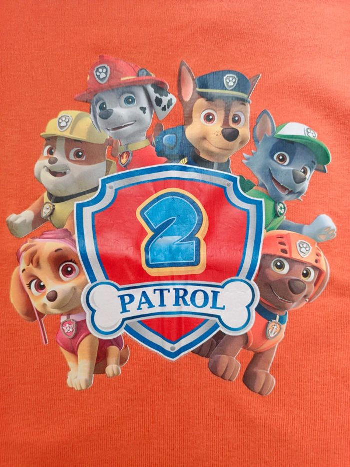 T-shirt orange pat patrouille 2/3 ans - photo numéro 2