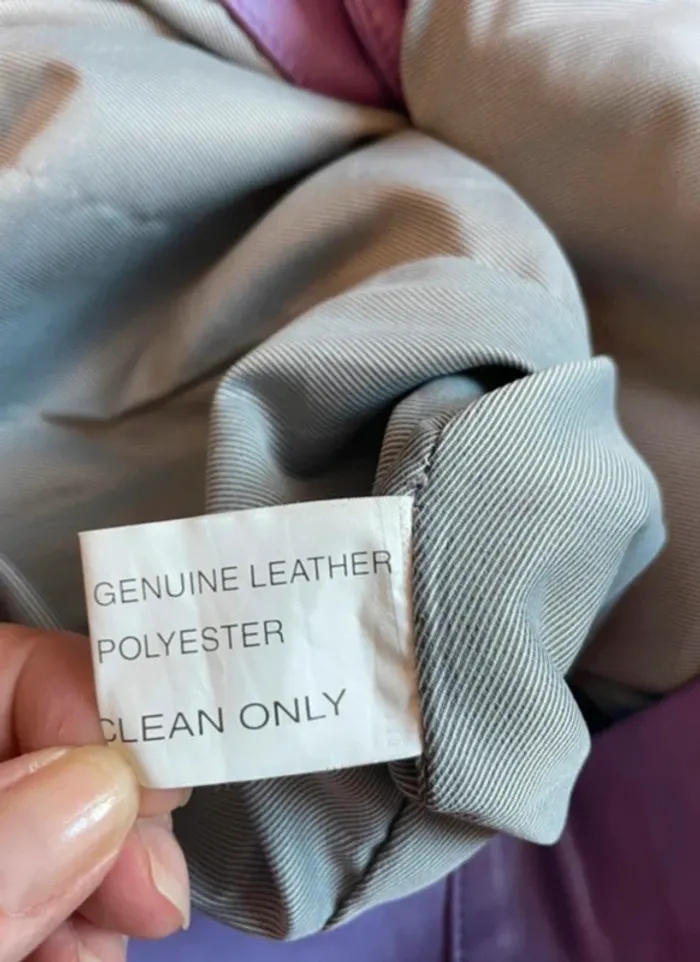 Veste en cuir lilas - photo numéro 6