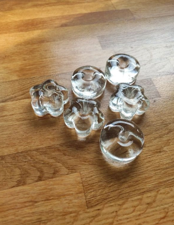 6 bougeoirs en verre transparent