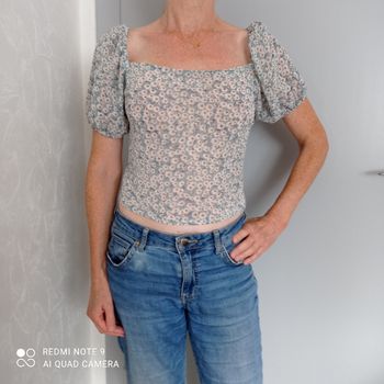 Top court à fleurs t36