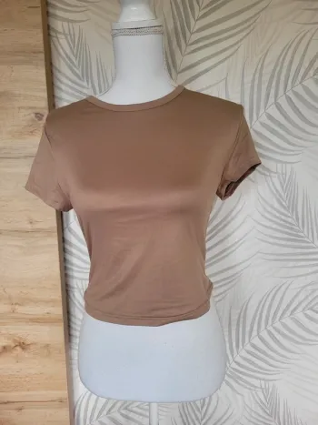 Top court marron femme taille M