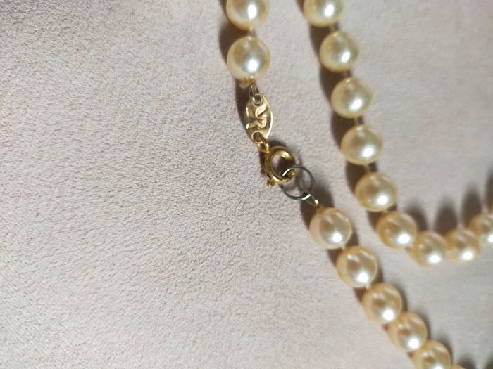 Collier perles nacrées imitation – vintage classique 40 cm – fermoir rond - photo numéro 10