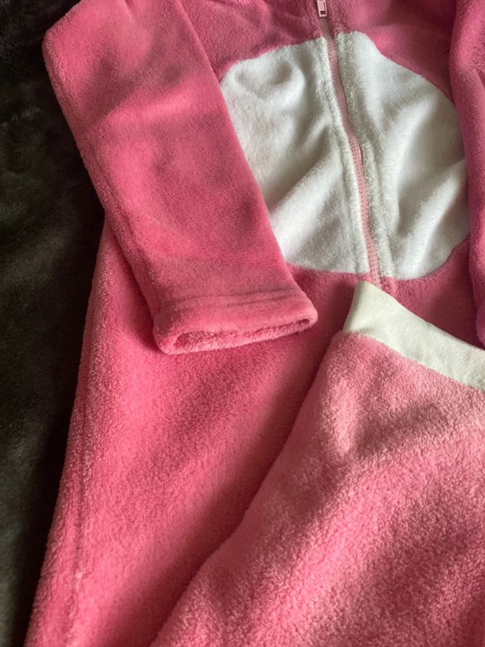 Combinaison de pyjama, rose et blanche, renard rose - photo numéro 5