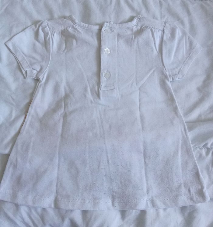 T-shirt motif fleur MC 6 mois - photo numéro 2