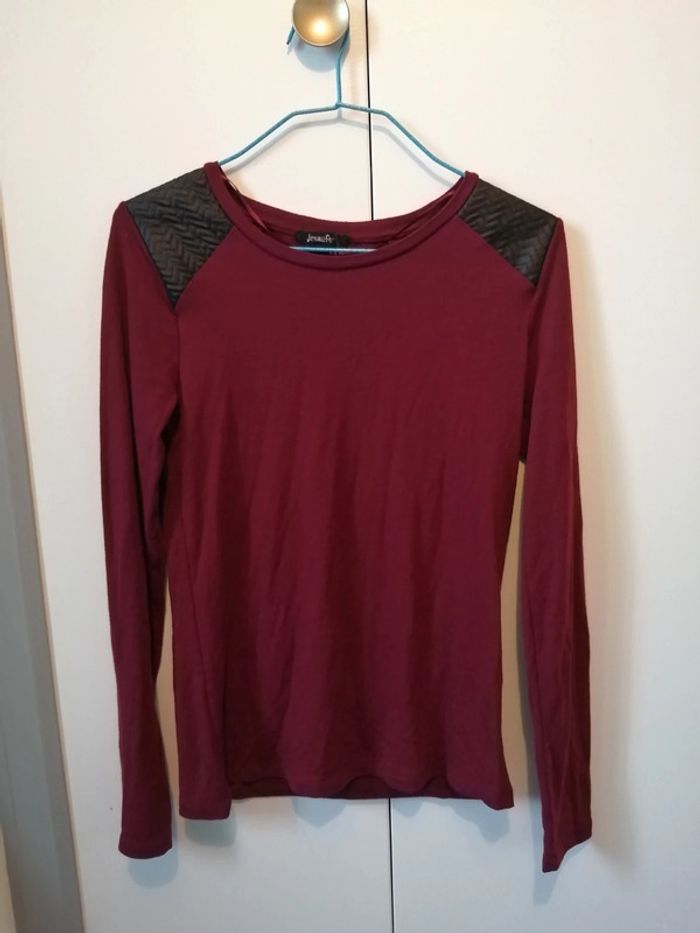 T-shirt manches longues Bordeaux - photo numéro 2