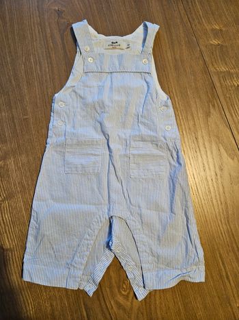 Combi cyrillus blanche rayé bleu clair 6mois