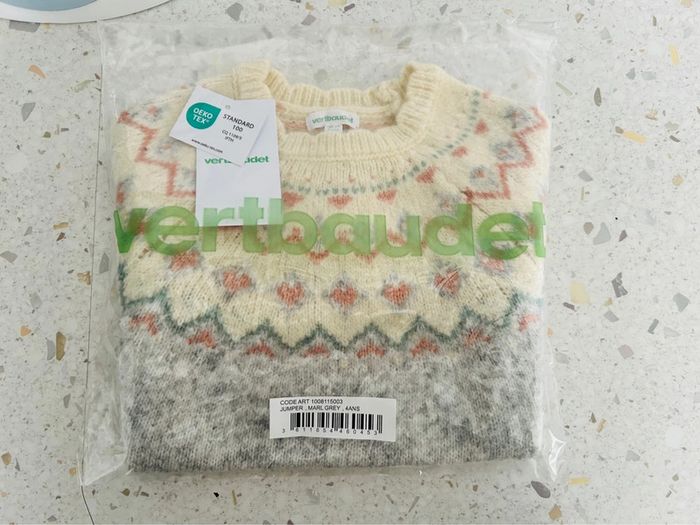Pull jacquard fille Verbaudet 4 ans neuf