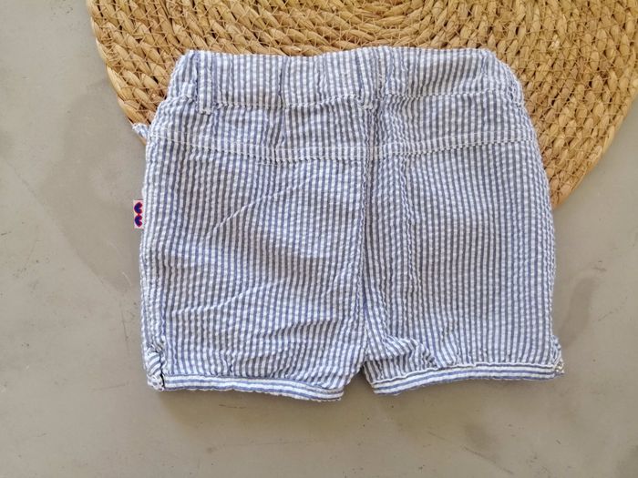 Short 9 mois fille à rayure, comme neuf, marque Pommette - photo numéro 3
