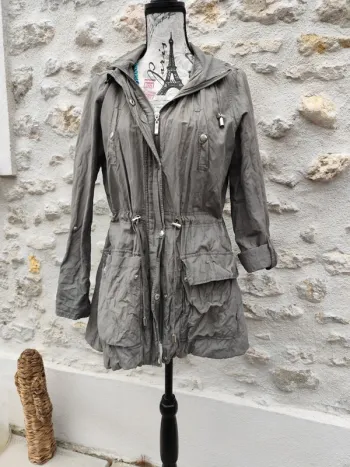 Veste légère à capuche femme cache cache couleur gris