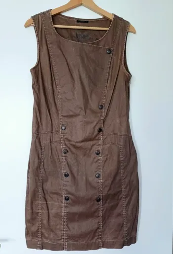 Robe ikks tissu enduit marron