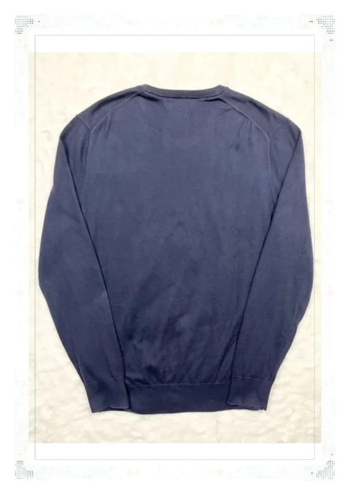 Ralph Lauren pull ras de cou bleu marine homme taille S slim fit 100% pima coton - photo numéro 3