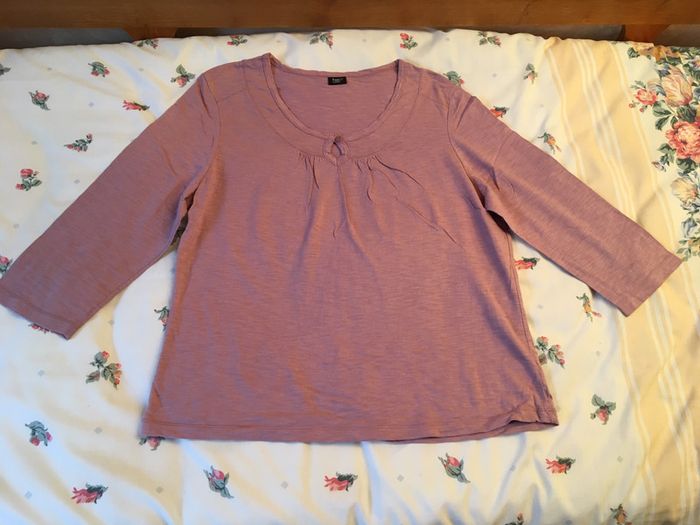 Tshirt parme manches 3/4 Damart taille 46/48