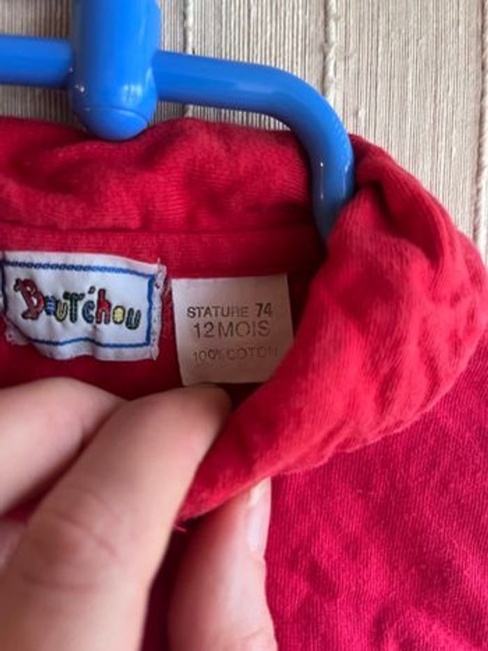 Polo rouge manches longues 12 mois Bout’Chou - photo numéro 4