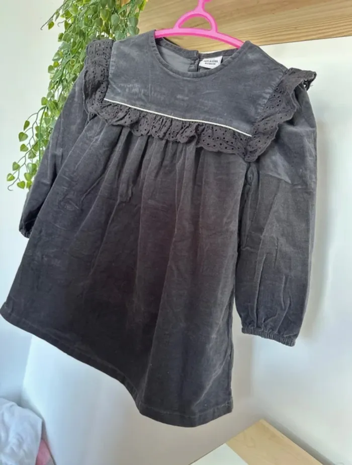 Robe 4ans grise côtelée - photo numéro 5
