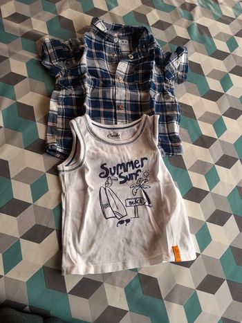 chemise avec débardeur Creeks 9 mois comme neuve