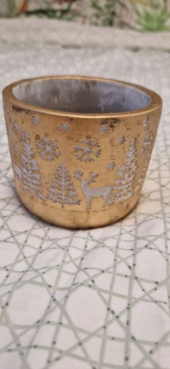 Pot vase Noël doré