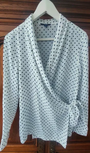 Chemise cache coeur à pois femme taille M