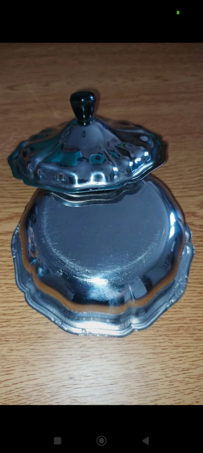 Sucrier en inox vintage - photo numéro 3